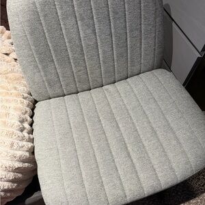 Gray Ribbed Upholstered Chair